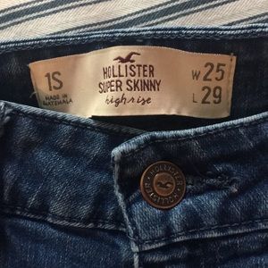 Dark Wash High Rise Ripped Skinny Jeans